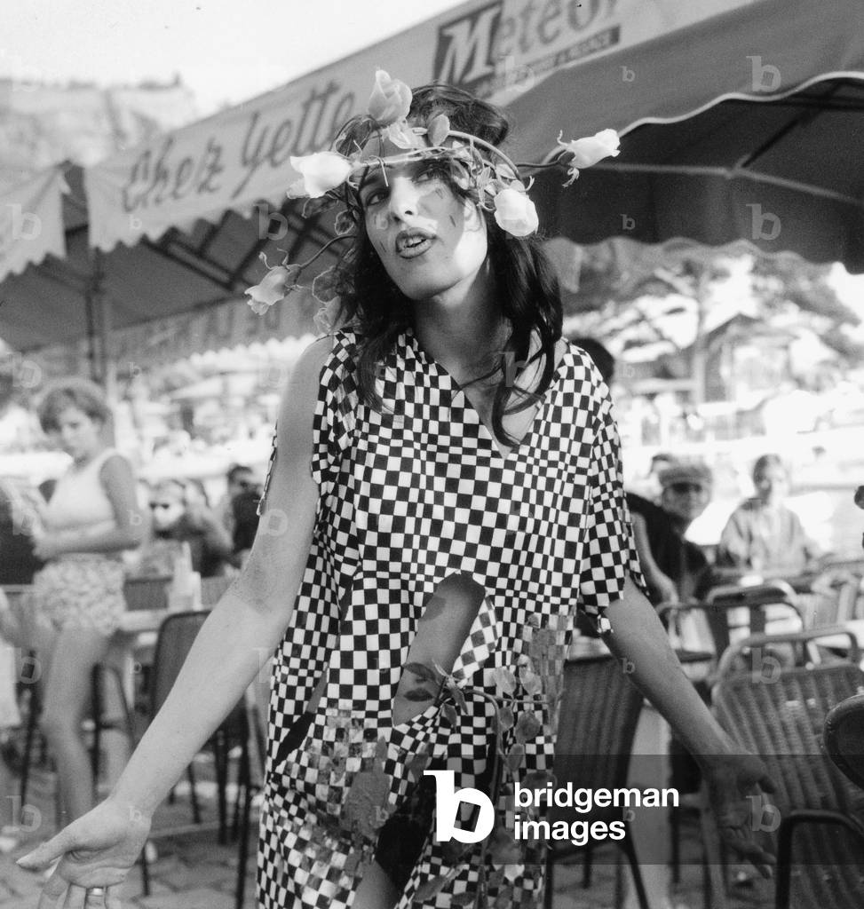 French Actress Bernadette Lafont in Cassis August 4, 1966 (b/w photo)