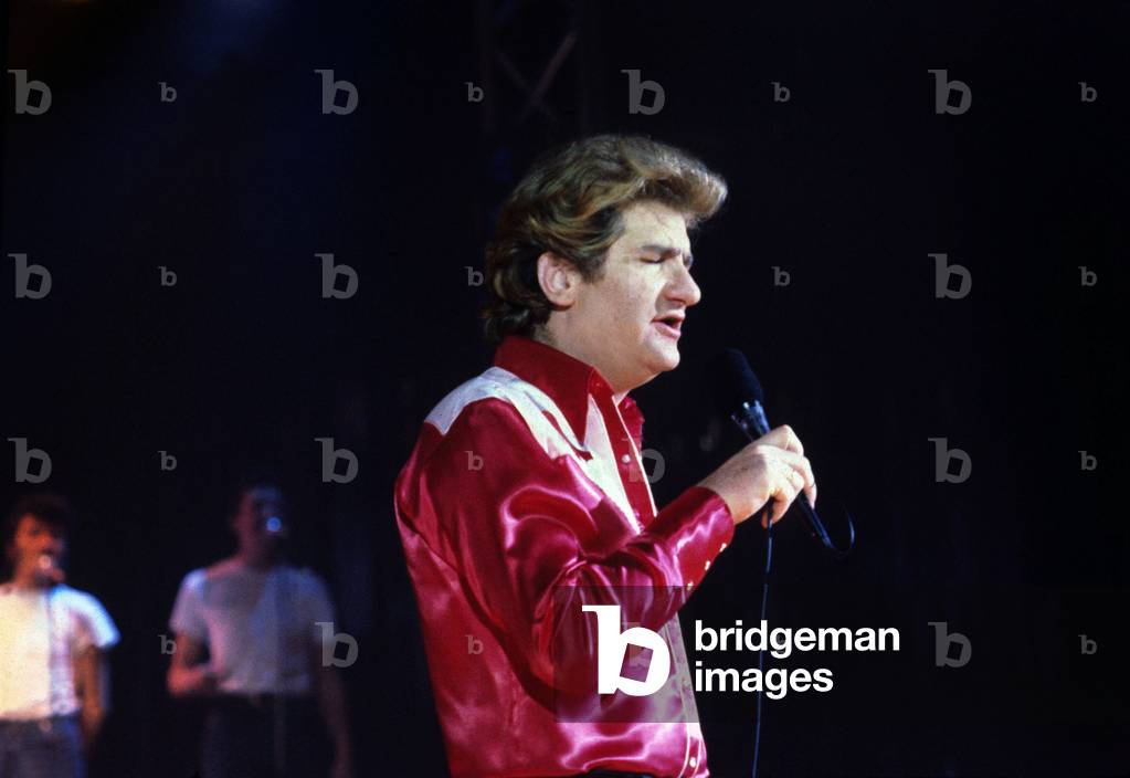 French Singer Eddy Mitchell during TV Programme, 1982 (photo)