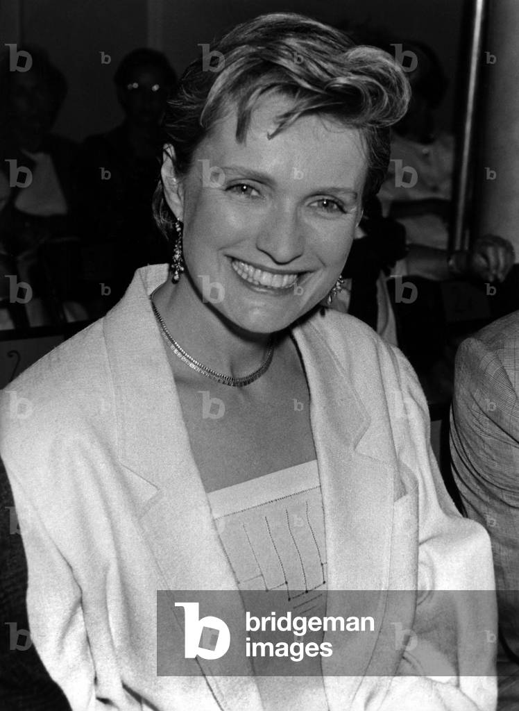 Arie Christine Barrault Attending Per Spook Fashion Show, Paris, July 26, 1984 (b/w photo)
