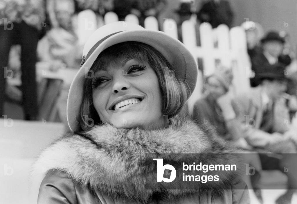 Catherine Rouvel on Set of Film Borsalino By Jacquesderay in Marseille (France) on October 5, 1969 (b/w photo)