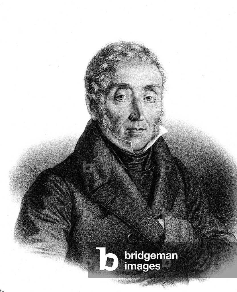 Portrait of Las Cases, French politician of the Frist French Empire, 1830 (engraving)