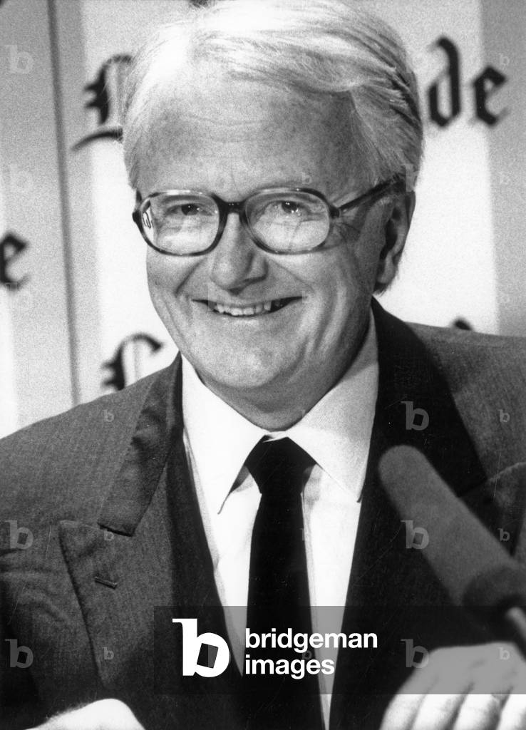 Michel Vauzelle Guard of Seals Minister of Justice at the “Grand Jury Rtl Le Monde” October 12, 1992 (b/w photo)