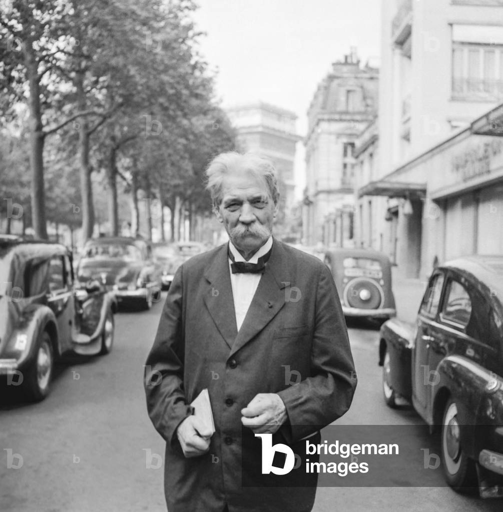 Dr Albert Schweitzer, Paris, September 27, 1951 (b/w photo)