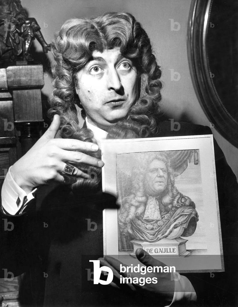 French Humorist Henri Tisot Presenting False Beard and Hairpiece To Imitate Celebrities Facial Appearances April 30, 1967 (b/w photo)