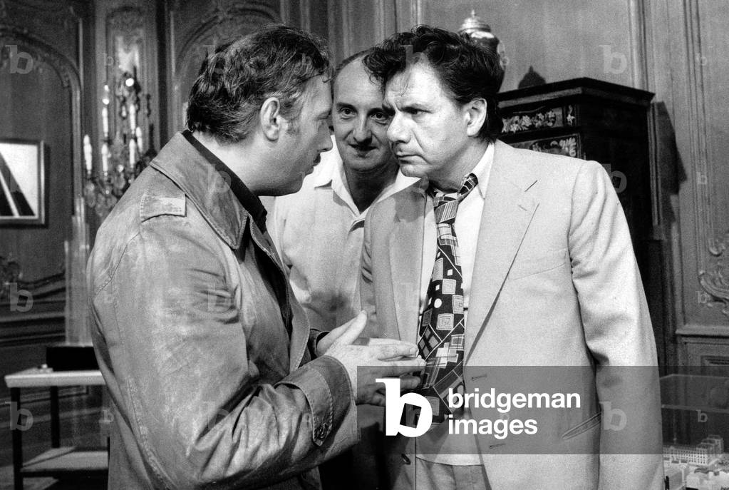 Actors Michel Serrault and Michel Galabru during Rehearsal For Film 