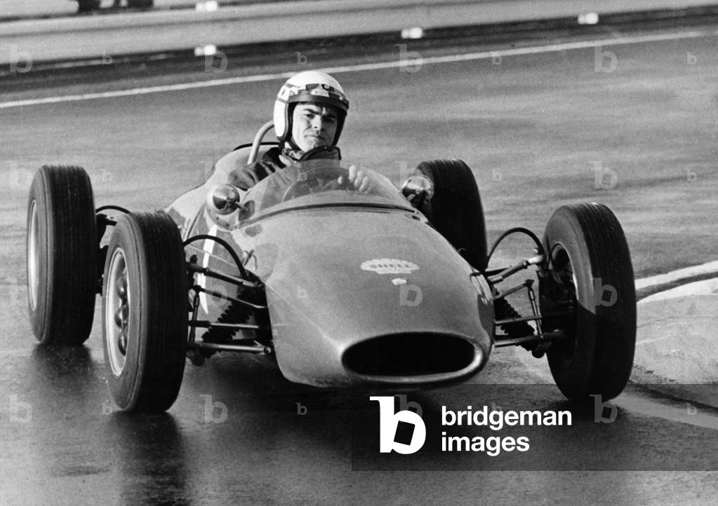 Jean Claude Drouot Driving Formula 3 On Le Mans Circuit Trains For His Next Film “5,000 Kilometers To Glory” (Japanese Film) February 13, 1969 (b/w photo)