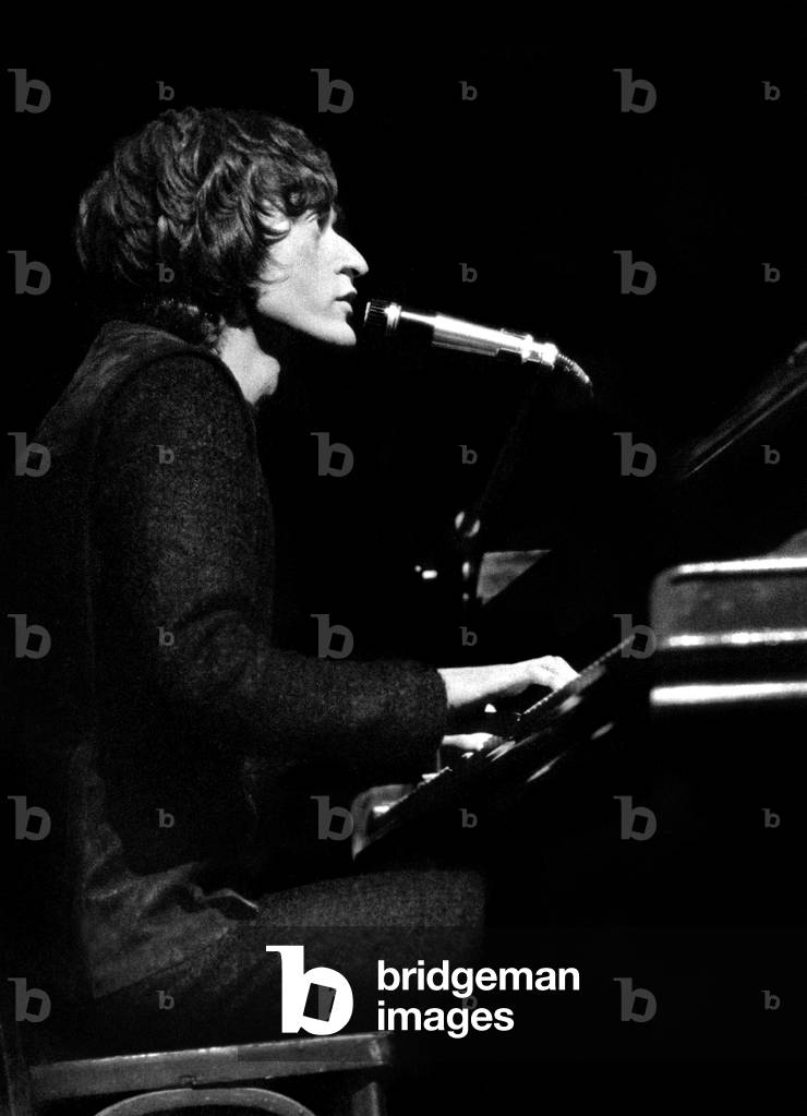 Michel Polnareff on Stage at Olympia October 06, 1967 (b/w photo)