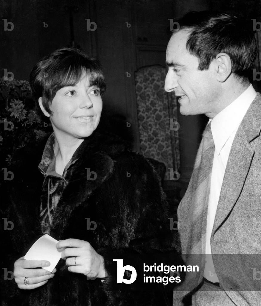 Annie Fratellini and Husband Pierre Etaix For Launching of Perfume Infinite By Caron (b/w photo)