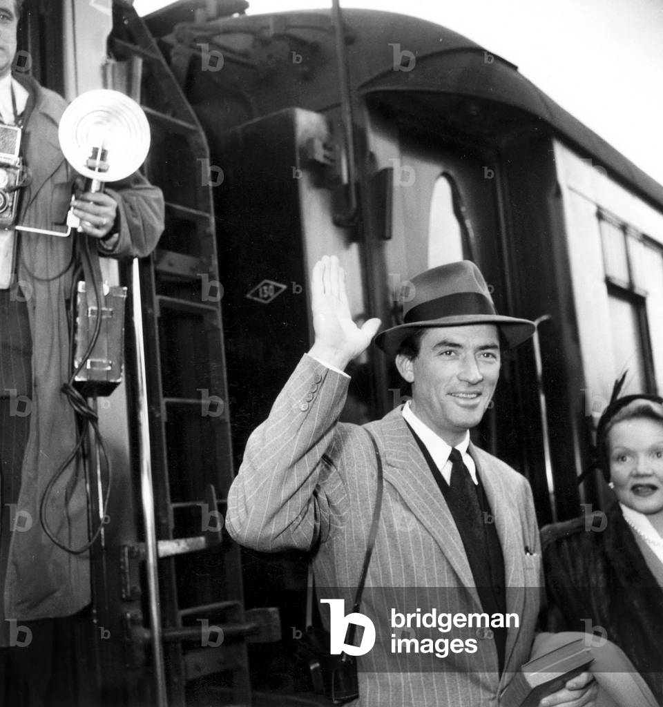 Gregory Peck in Paris April 07, 1950 (b/w photo)