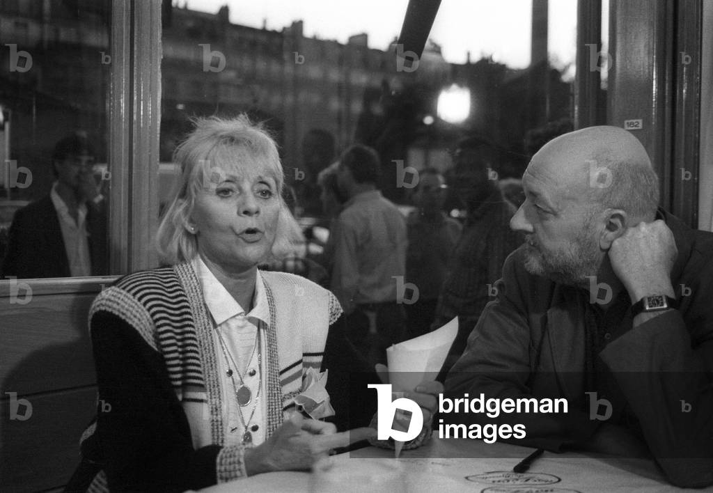Annie Cordy and Jean Pierre Coffe at opening of restaurant 