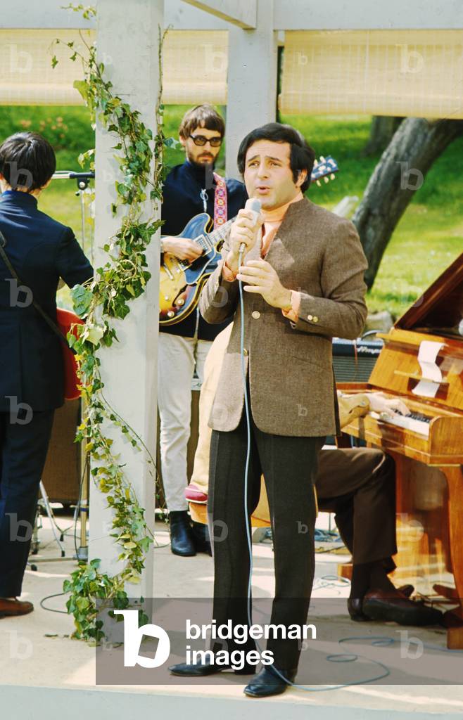 French Singer Richard Anthony on Stage C. 1967 on French Riviera (photo)
