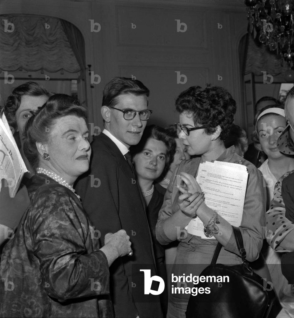 Yves Saint Laurent, 1958 (b/w photo)