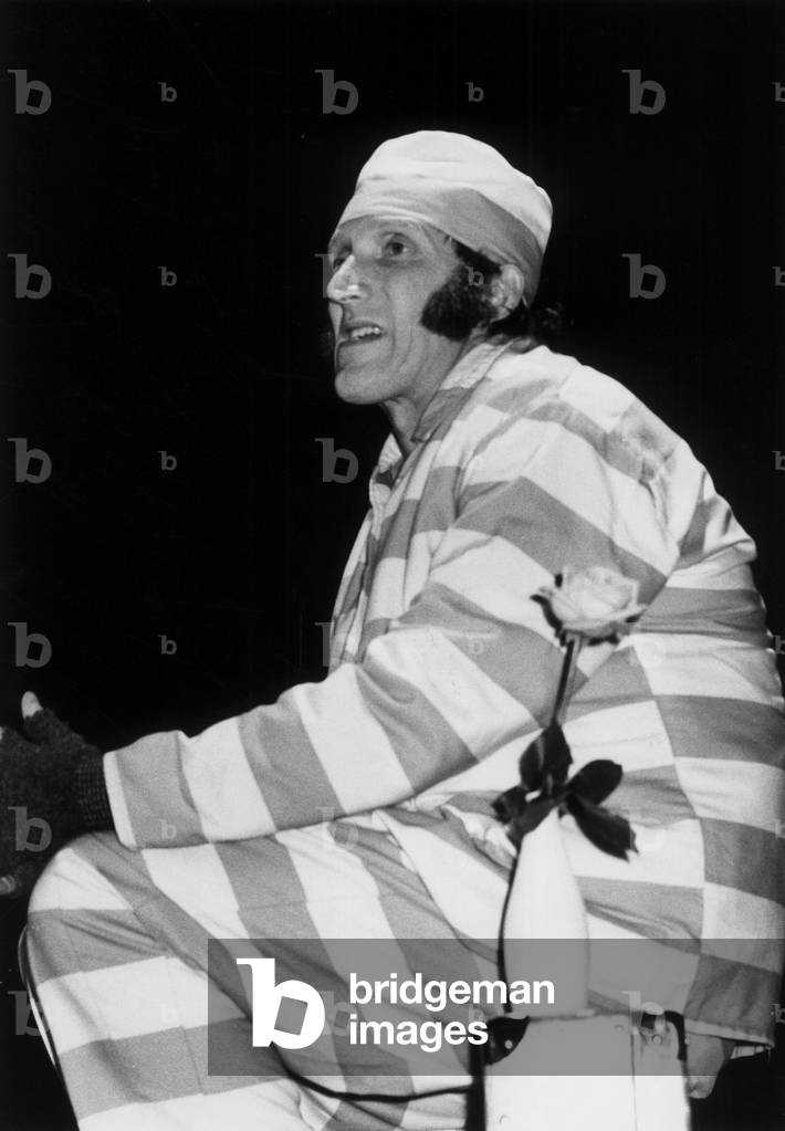 French Actor Rufus in his Show in Paris January 6, 1984 (b/w photo)