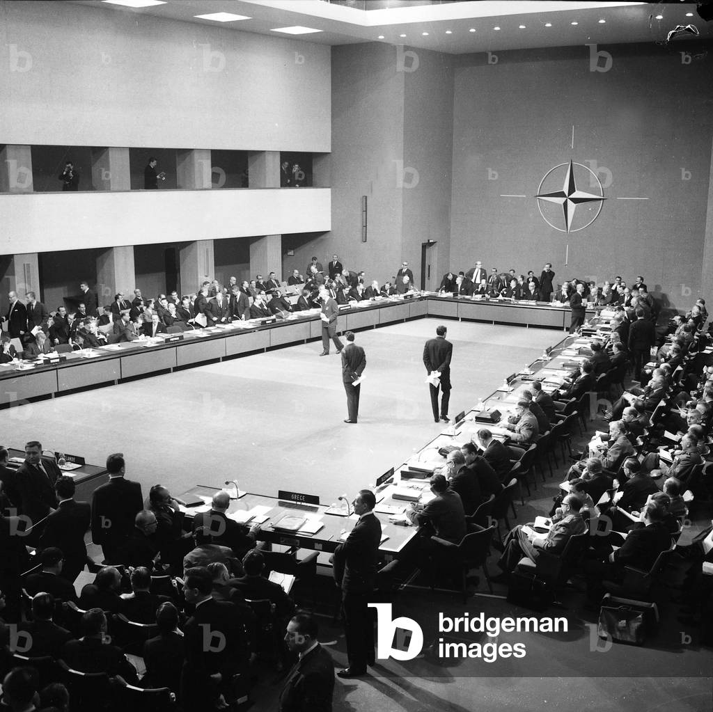 Council of Nato in Paris, December 16, 1964 (b/w photo)