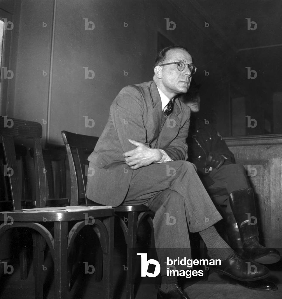 Trial of Karl Epting, Paris, February 28, 1949 (Accused of Spoliation of Works of Art Belonging To Jews during Occupation of France, Ww2) (b/w photo)