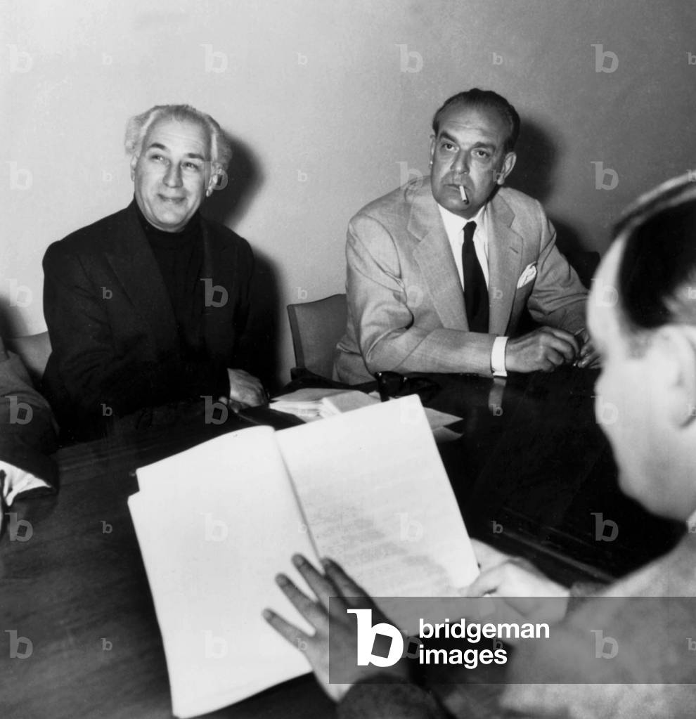 Charles Spack and Abel Gance at Cannes Film Festival April 15, 1953 (b/w photo)