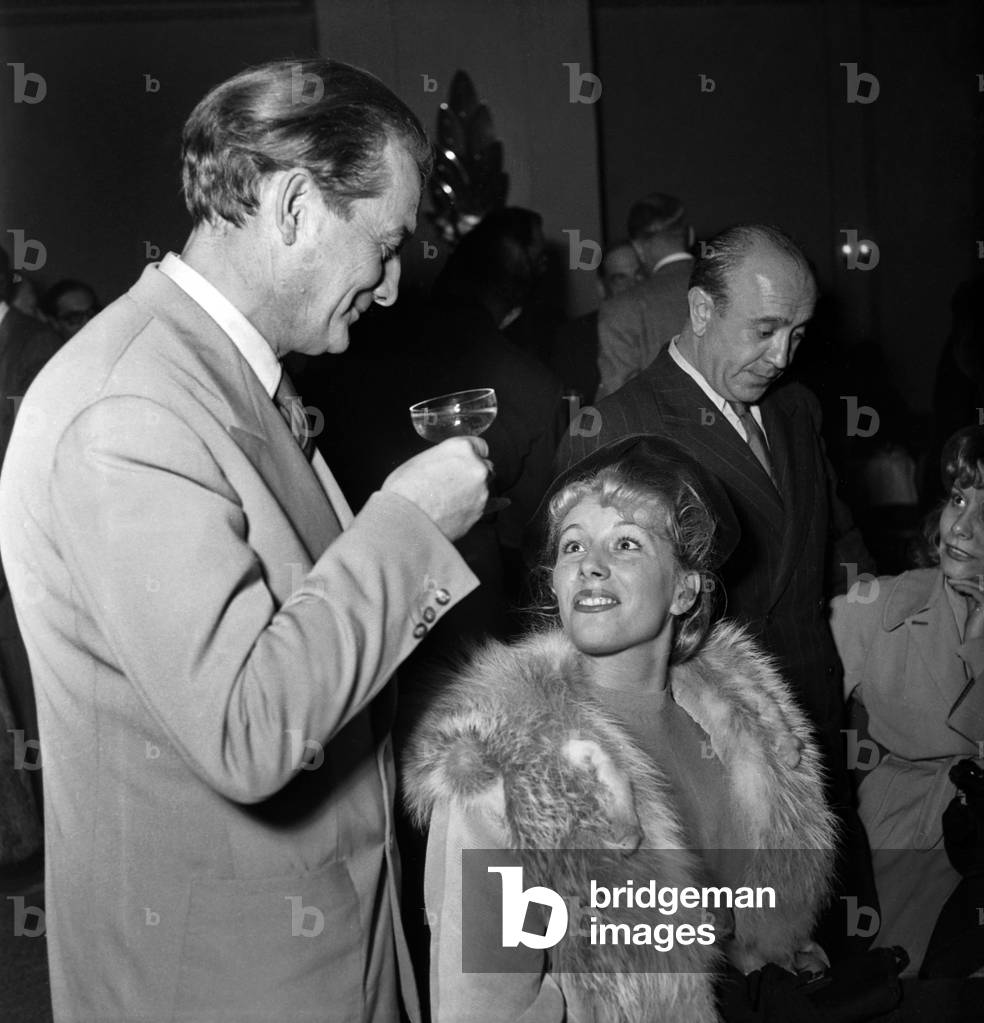 Marcel Pagnol and his Wife Jacqueline Bouvier, October 20, 1948, Paris (b/w photo)