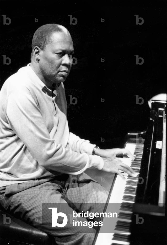 Pianist Memphis Slim during Rehearsals For Concert in Paris January 18, 1972 (b/w photo)