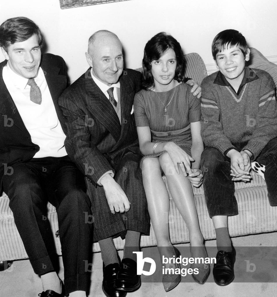 Laurent Terzieff With Director Claude Autant-Lara and Daniele Gaubert, Dominique Blondeau February 23, 1959 (b/w photo)