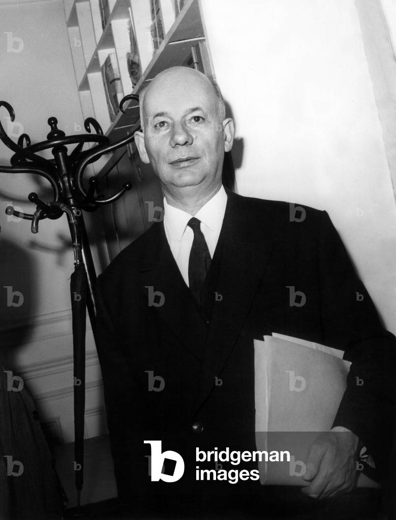 Waldeck Rochet, General Secretary of French Communist Party, After Meeting of Central Committee of Communist Party on May 5, 1969 (b/w photo)