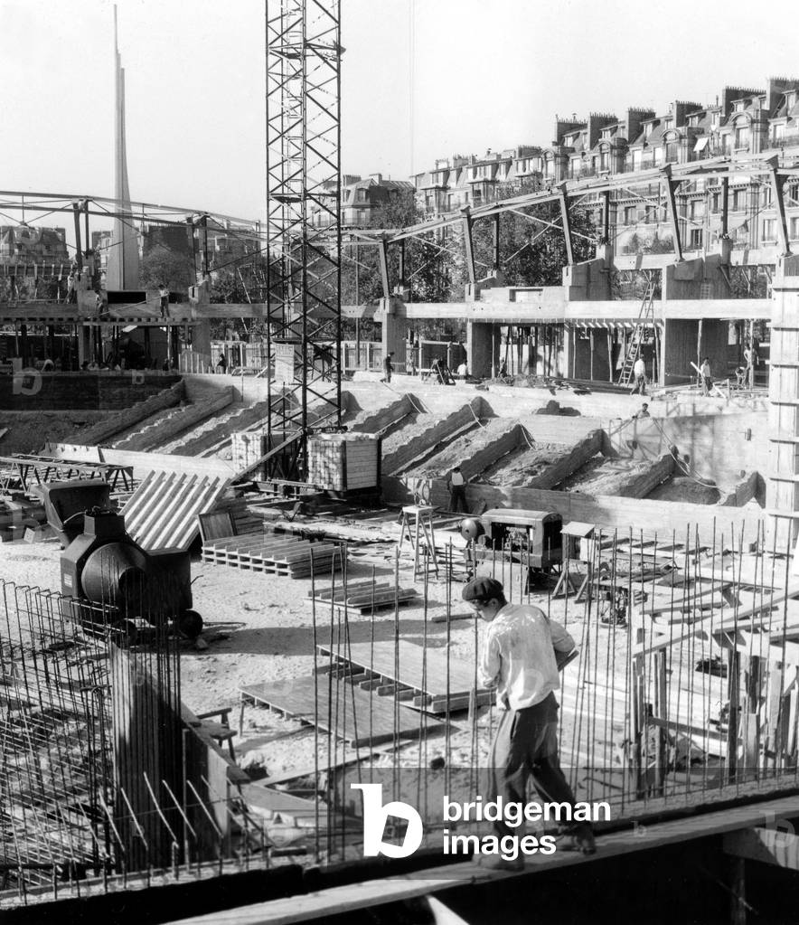 Building of The Palais Des Sports (Theater) in Paris September 30, 1959 (b/w photo)