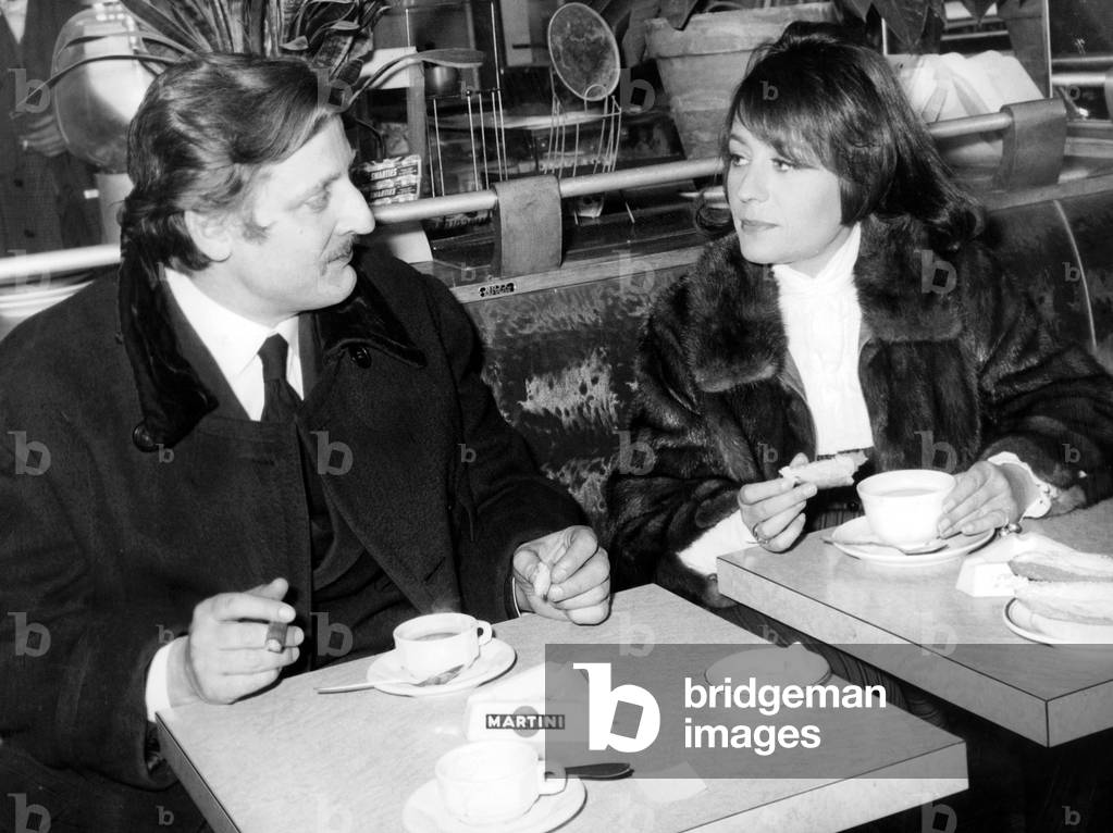 French Actors Bruno Cremer and Annie Girardot April 05, 1968 (b/w photo)