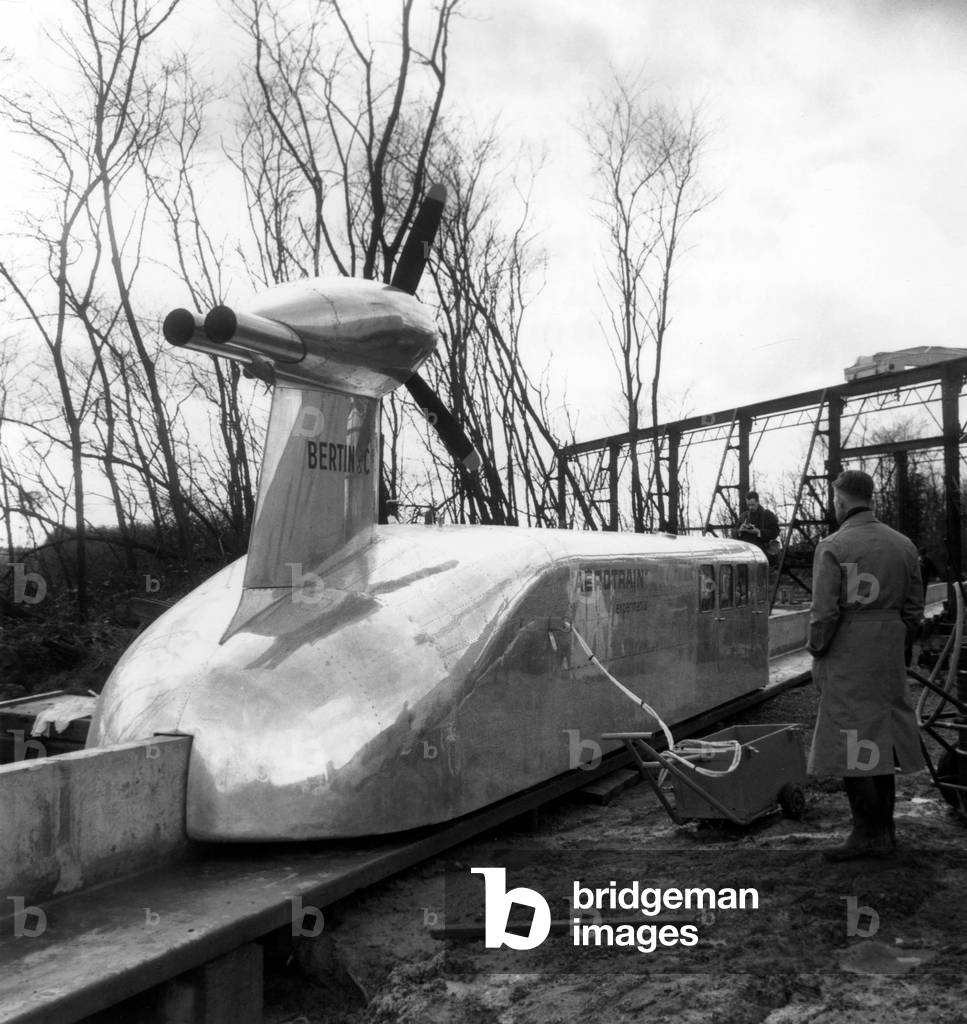 The High Speed Aerotrain Test In Gometz-La-Ville December 23, 1966. Neg: C30050 (b/w photo)