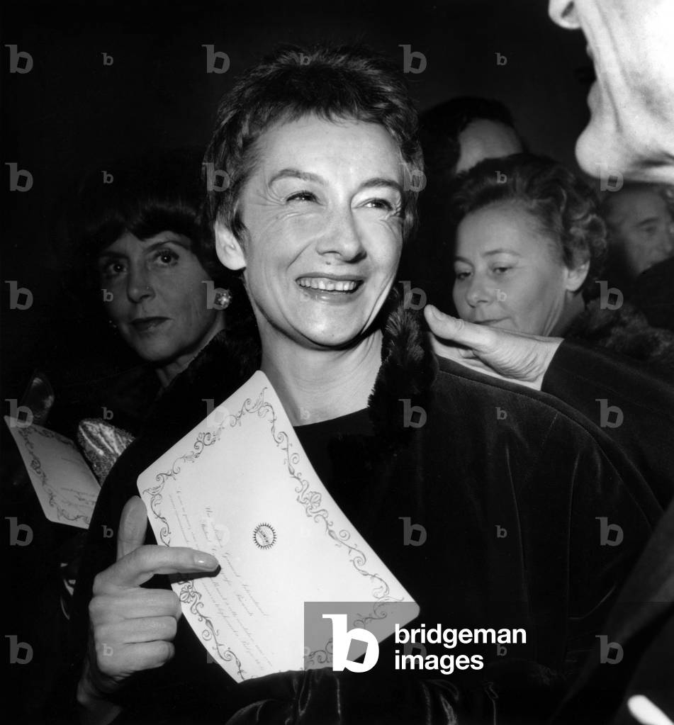 French Actress Suzanne Flon December 15, 1965 in Paris at Premiere of Film By Reneclair 