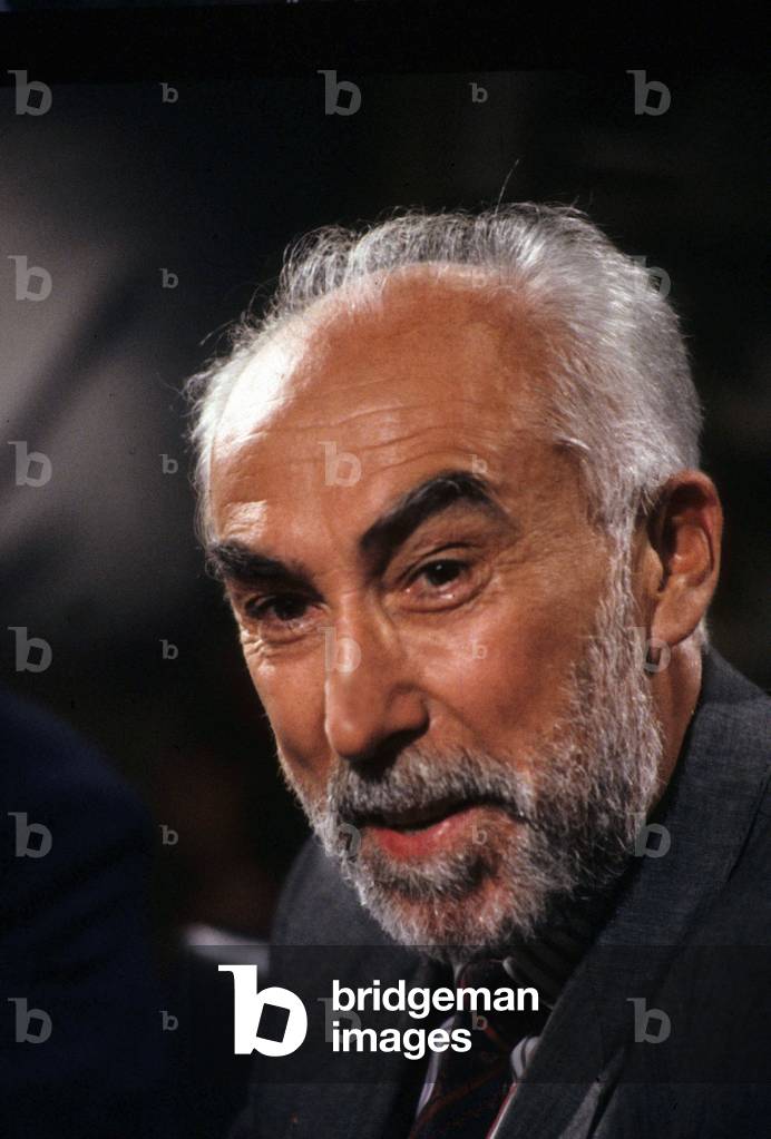 Historian Claude Mazauric during TV Programme on July 12, 1983 (photo)