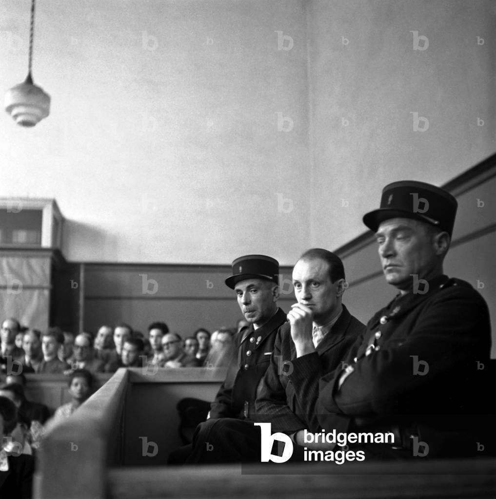Trial Erwin Lenzt in Paris July 20, 1948 (Erwin Lenzt, Former German Soldier, Become A Deserter and A Gangster) (b/w photo)