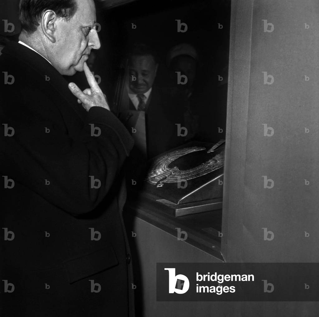 Andre Malraux, French Minister of Culture, at Exhibition About Toutankhamon (