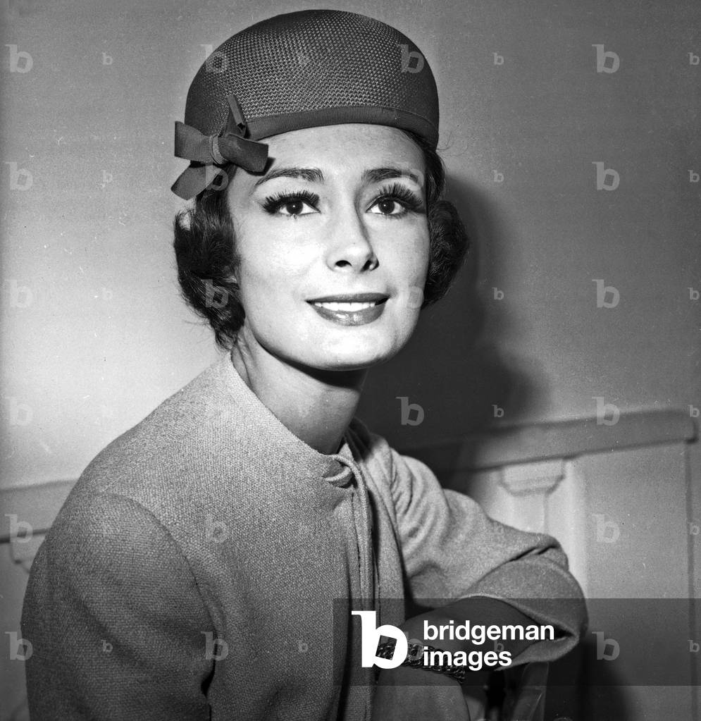 Hat By Carven, Paris, January 18, 1962 (b/w photo)