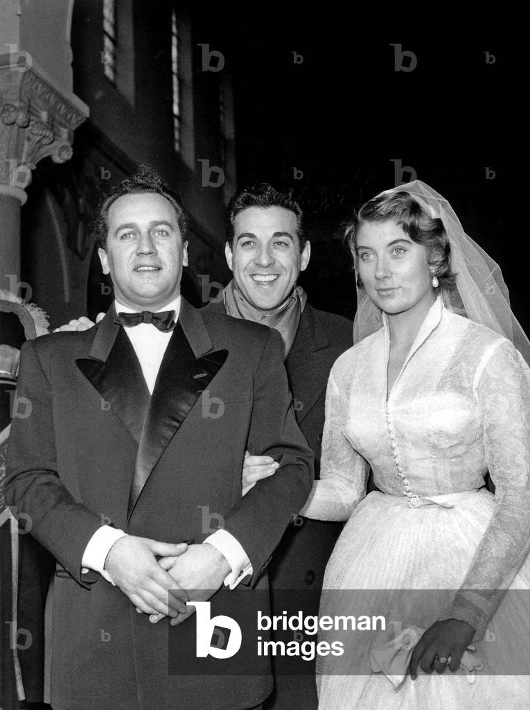 Wedding of Francis Lopez and Colette Vaillant December 27, 1951 (b/w photo)