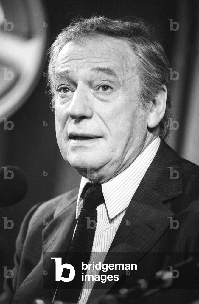 French actor Yves Montand during radio program 