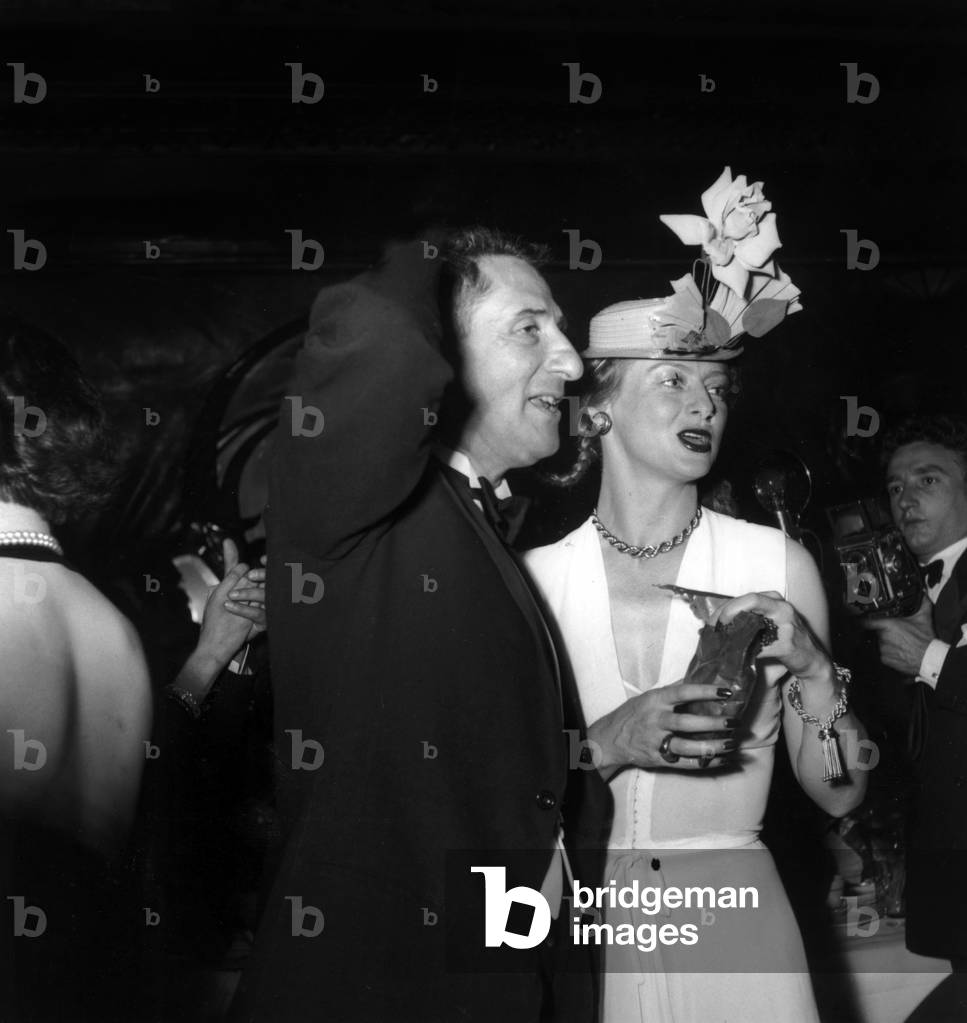 Paul-Louis Weiller (1893-1993), French Pilot, here at The Fiftieth Anniversary of Maxim'S Restaurant in Paris on June 1St, 1949  (b/w photo)