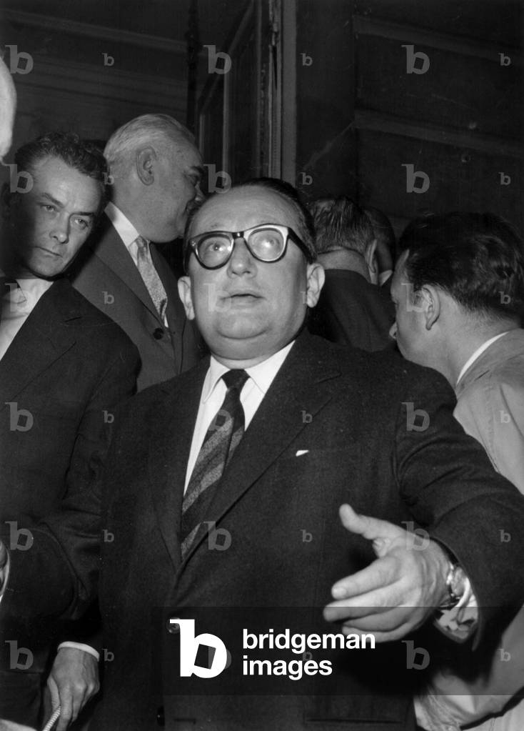 The French Pierre Commin Leave his Post in Ministry of Civil Engineering, October, 1957 (b/w photo)