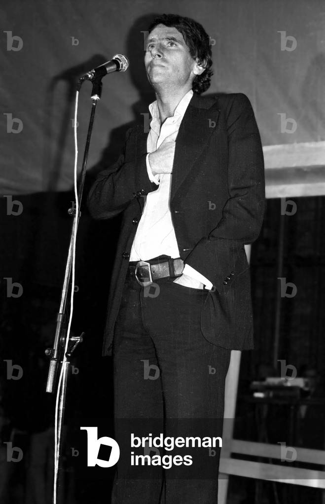 Jack Lang, Former Director of The Theatre De Chaillot in Paris, here during A Speech For Francoismitterrand and Claudeestier October 1St, 1974 (b/w photo)