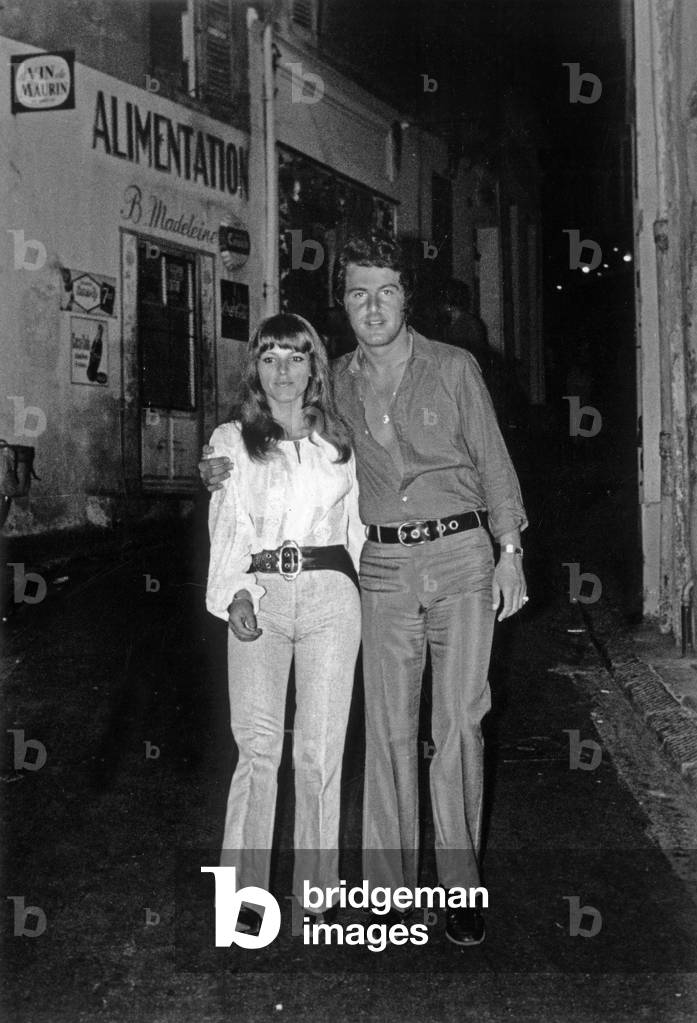 Nicoletta and David Alexander on Holidays in Cannes, France, July 25, 1969 (b/w photo)