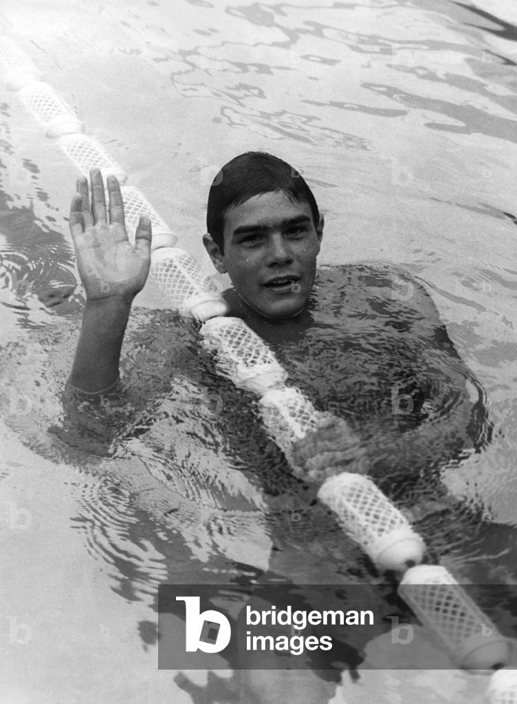 Alain Mosconi Wins ahead of Francis Luyce The 400 Metre National Title Free Swimming at Georges Vallerey Nautique Stadium August 4, 1967 (b/w photo)