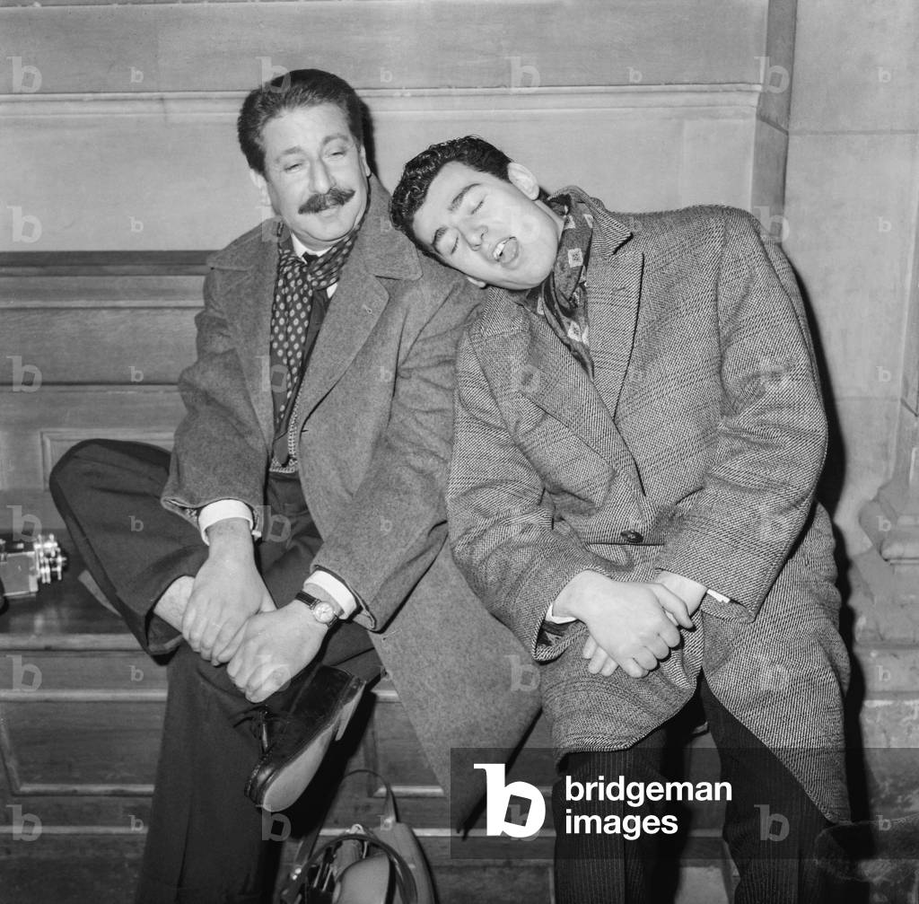 Photographers Marcel Pevsner and Lipschitz, December 17, 1960 (b/w photo)