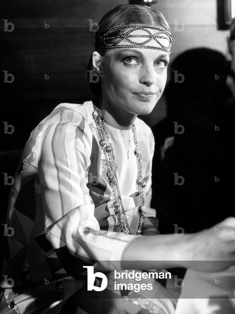 Actress Romy Schneider during Press Conference For Film The Things of Life August 13, 1969 (b/w photo)