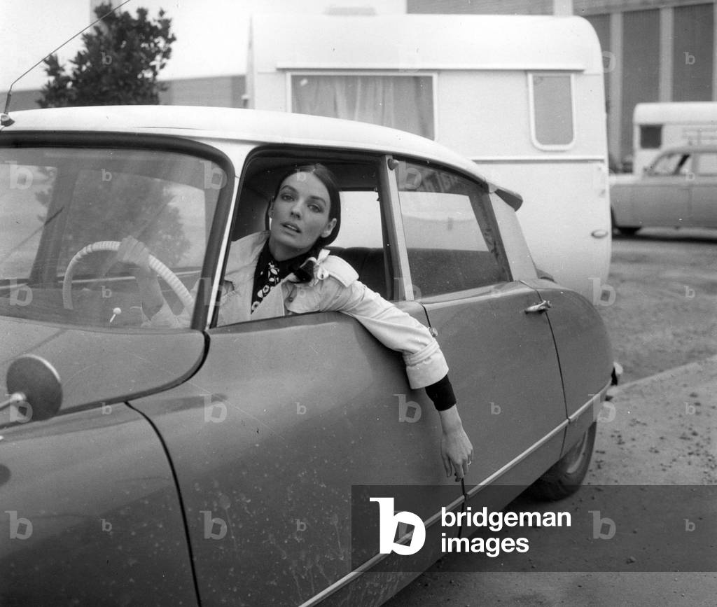 Marie Laforet on March 5, 1966 (b/w photo)