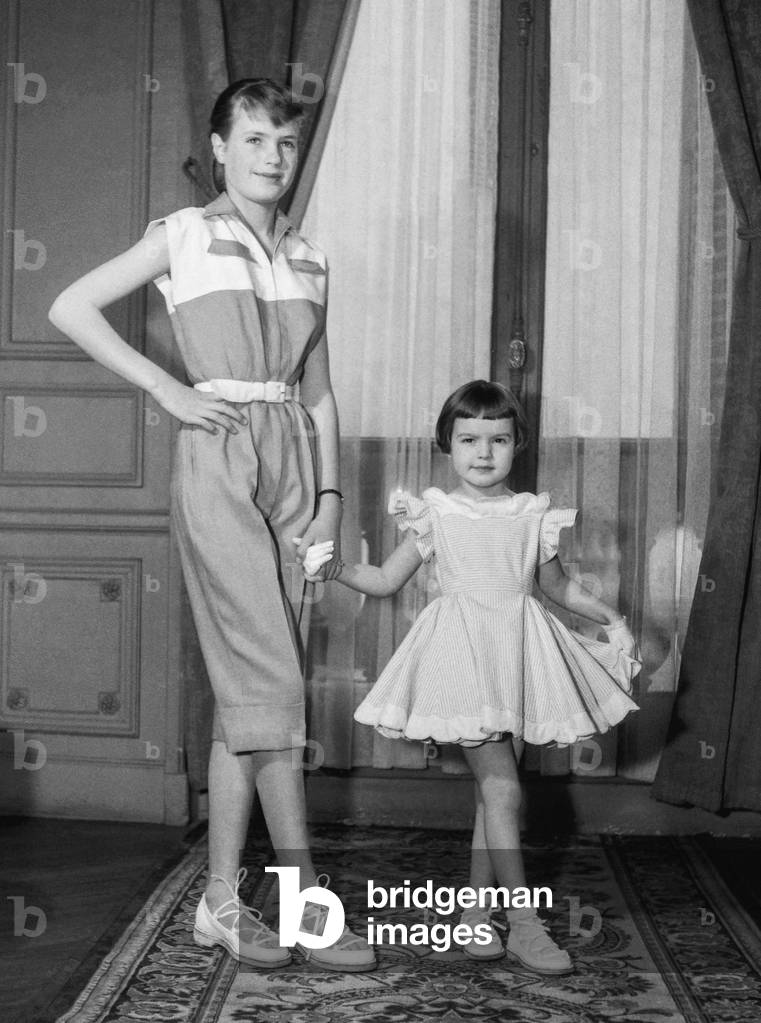 Jane Sylvain fashion (for children), Paris, February 8, 1951 (b/w photo)