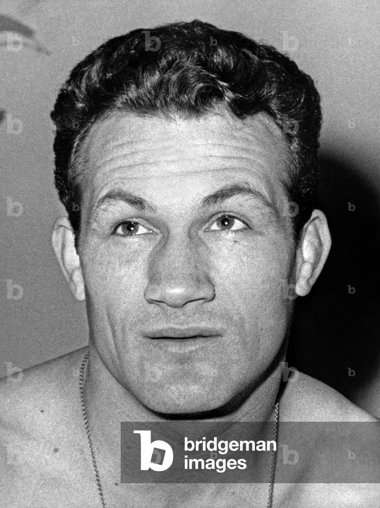 The French Boxer Savior Chiocca (Ne In 1929) In The 60s (b/w photo)