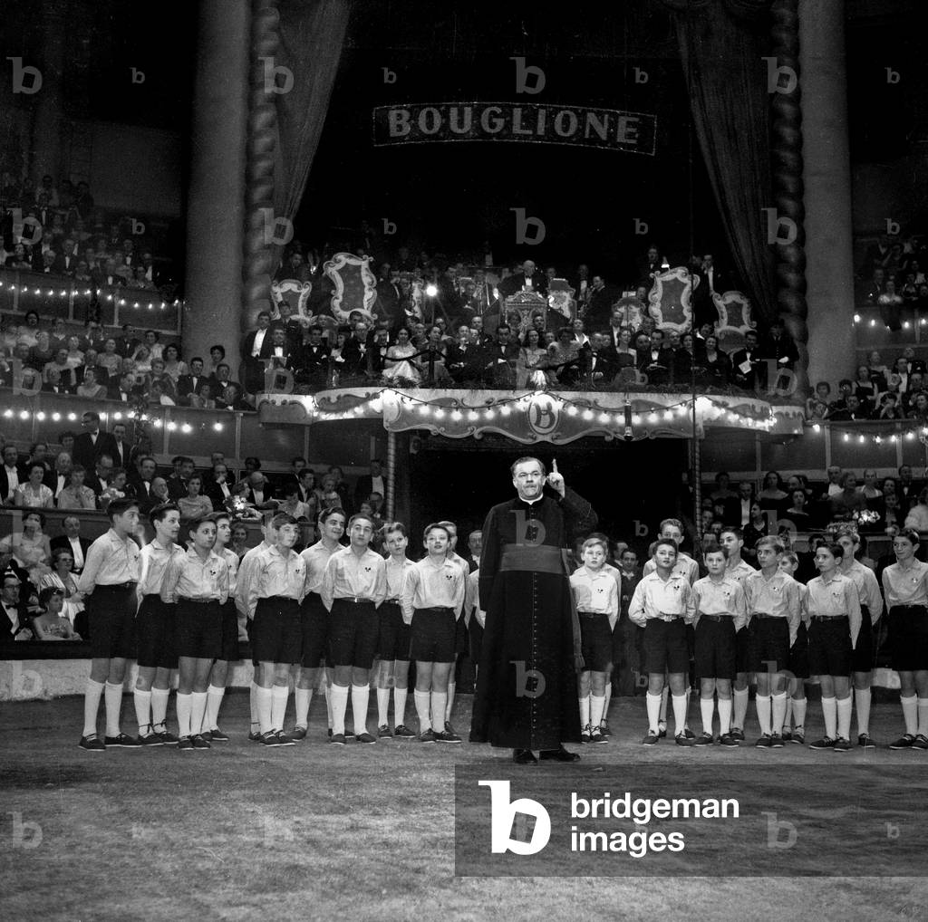 Children Choir during Show March 1St, 1953 (b/w photo)