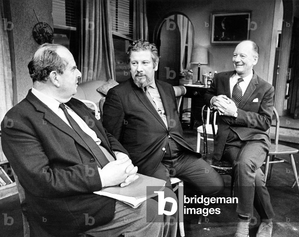 Robert Morley (L) With Peter Ustinov and John Gielgud (R) September 05, 1967 (b/w photo)