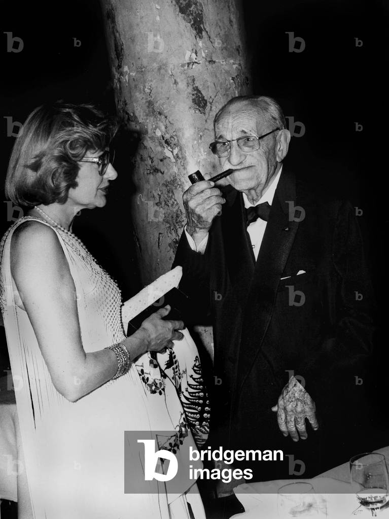 Charles Marie Vanel, French actor and director (1892 - 1989). He Shot In Over Two Hundred Movies, Over A Period Of 77 Years. \Rico, With His Wife, The Dean Of The French Actors, During the Presentations Of The Three Brothers Film, A Tribute to Him is given to This Occacsion. \Rcannes 18 May 1981 (b/w photo)