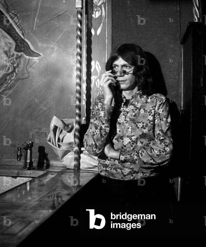 Singer Antoine in Dressing Room at Olympia April 20, 1966 (b/w photo)