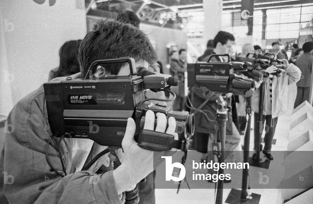 Show of Sound and Video in Paris on April 7, 1988 (b/w photo)