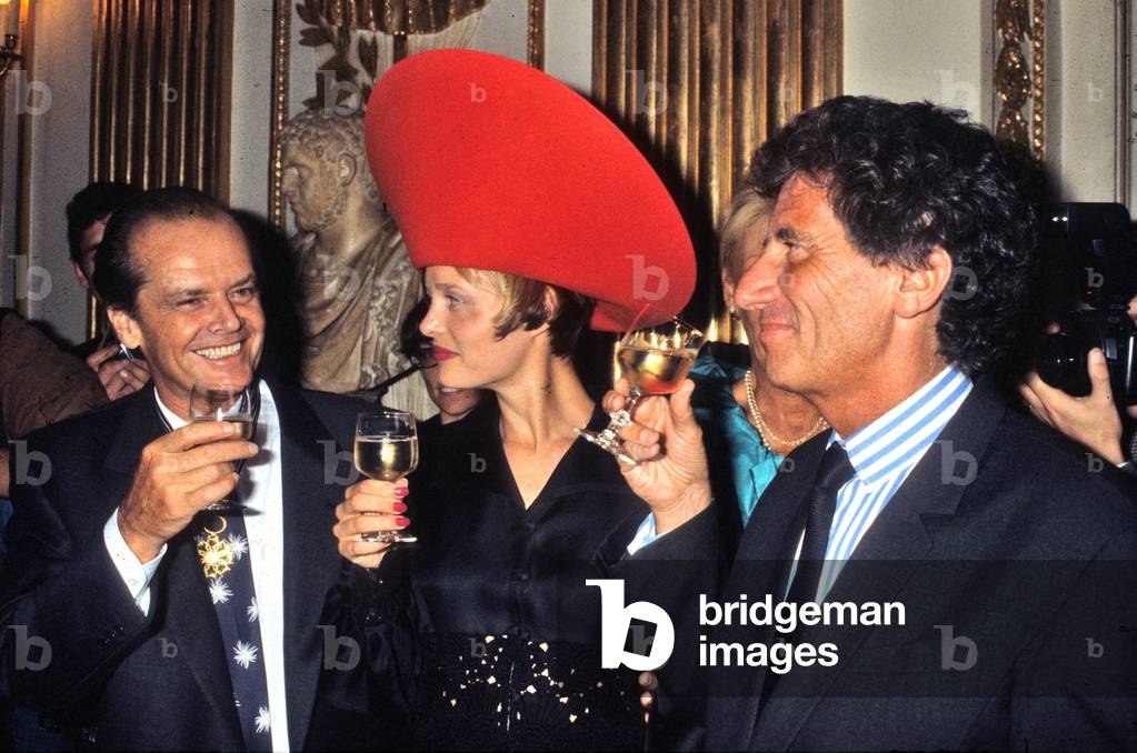 Jack Nicholson Withhis Wife Rebecca Has Received Legion of Honour in Presence of French Minister of Culture Jack Lang September 1990 (photo)